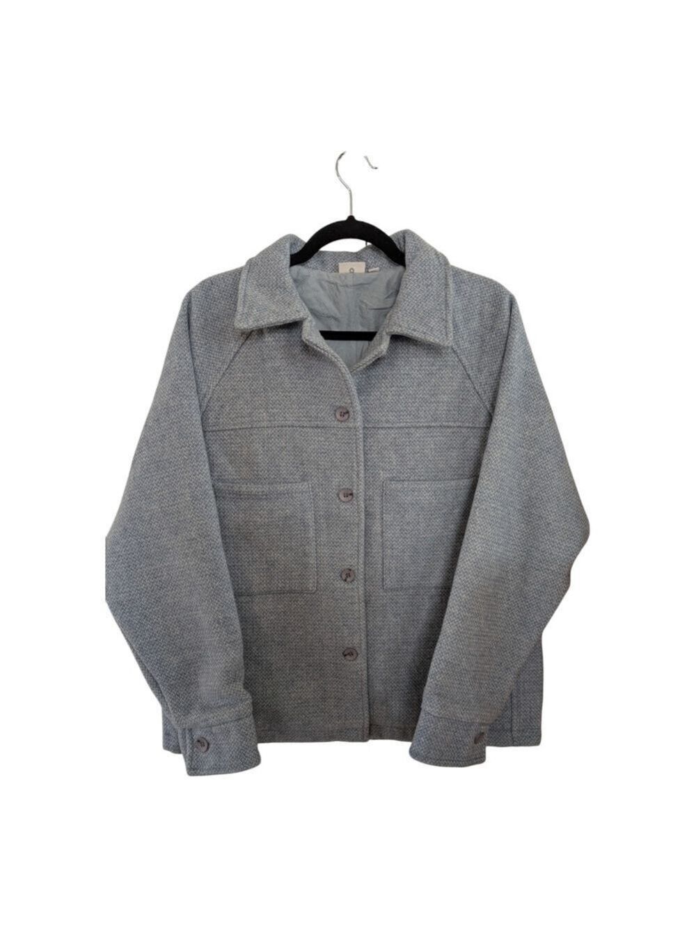 Rhythm Fairbanks Jacket PacSun Pale Blue Tweed Size Small Relaxed Shacket - Picture 5 of 12